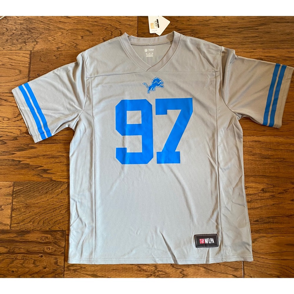 NFL Team Apparel Detroit Lions Aidan Hutchinson 97 Jersey Mens XL Gray New